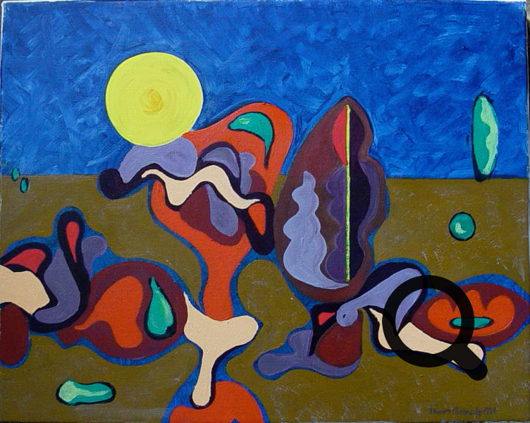 Cocktail oil/linen. 40x50cm. 1999