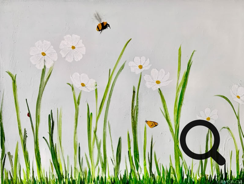 Quod bumblebee oil/linen 80x60cm., 2020