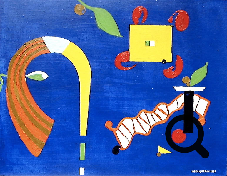 Oliv on Beach oil/linen 40x50cm.1999