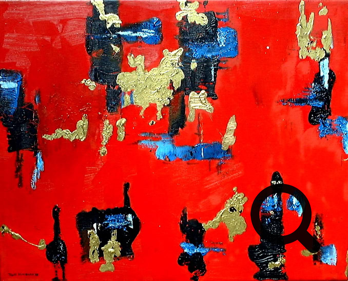 Permutation oil/linen 40x50cm. 1998