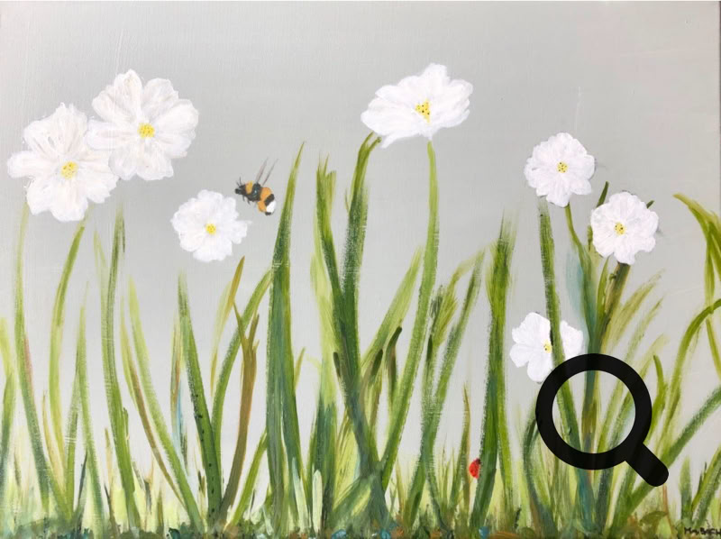 Quod bumblebee oil/linen 80x60cm., 2020